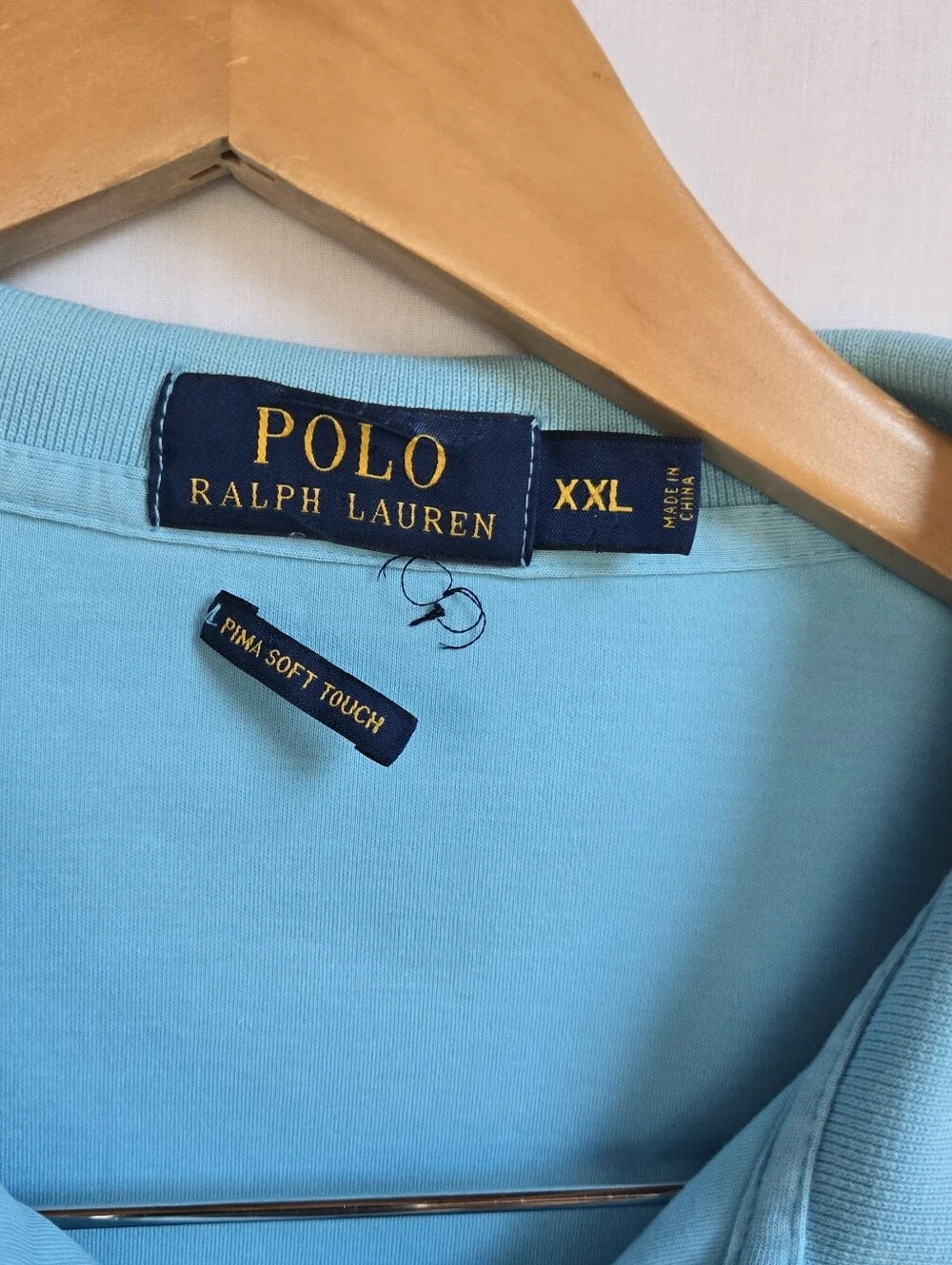 Ralph Lauren Polo Shirt in Aqua Blue with Embroidered Pony-Size XXL